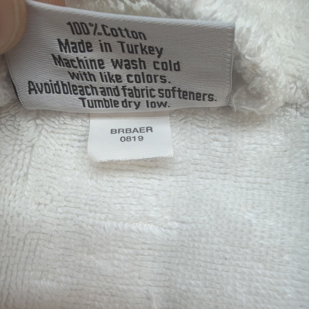 Parachute Terry Cloth Bath Robe Mens Large White Spa Hotel Cotton Belted - Picture 4 of 10